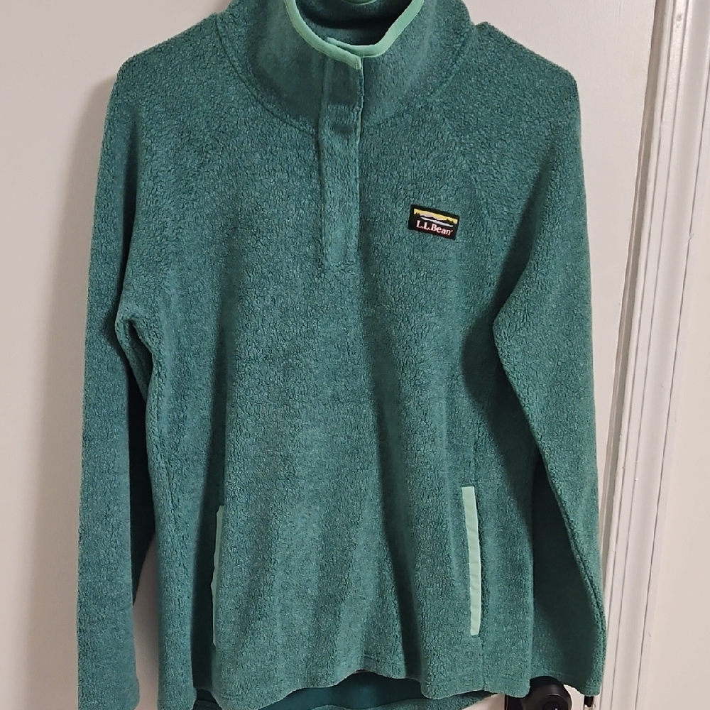 L.L. Bean Teal Fleece Pullover